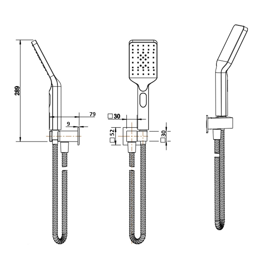 Viva Hand Shower Square Chrome Showers Arova 