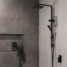 VIVA Square Twin Shower Top Inlet Matte Black - 4 Star Water Efficiency Showers Arova 