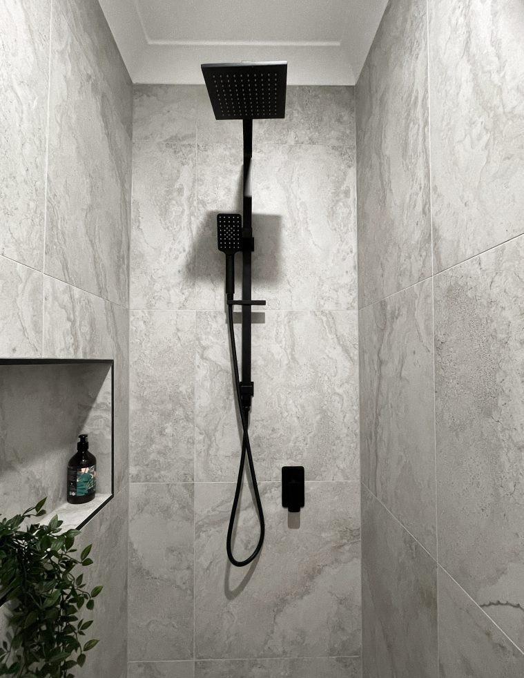 VIVA Square Twin Shower Top Inlet Matte Black - 4 Star Water Efficiency Showers Arova 