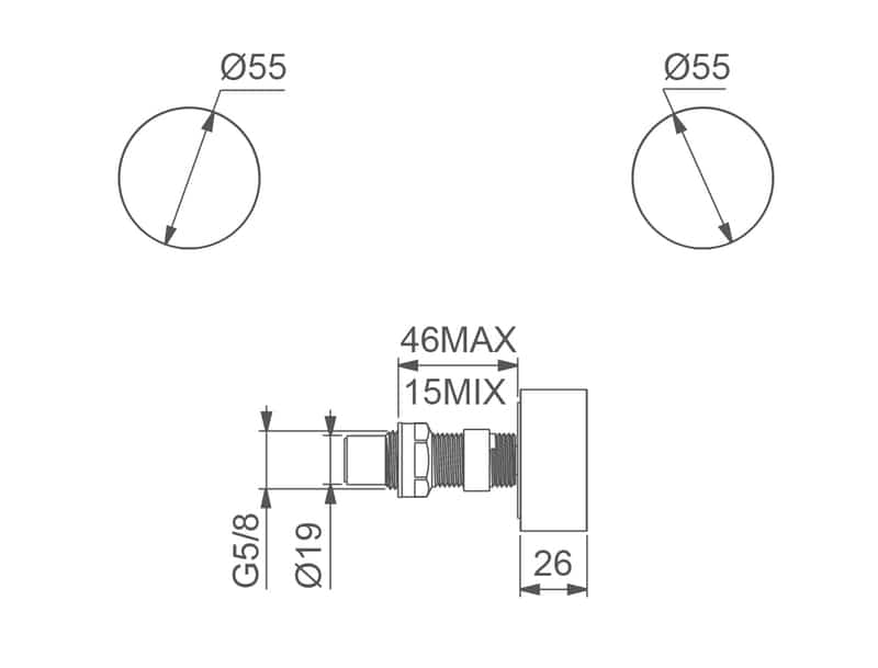 VIVO Wall Top Assembly in Brushed Brass Tapware ECT 