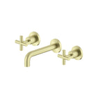 X Plus Wall Basin Set 180mm Spout Brushed Gold YSW2016-07B-BG Tapware Nero 