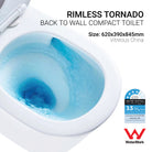 Yara62 Rimless Tornado Compact Back to Wall Toilet Toilets Arova 