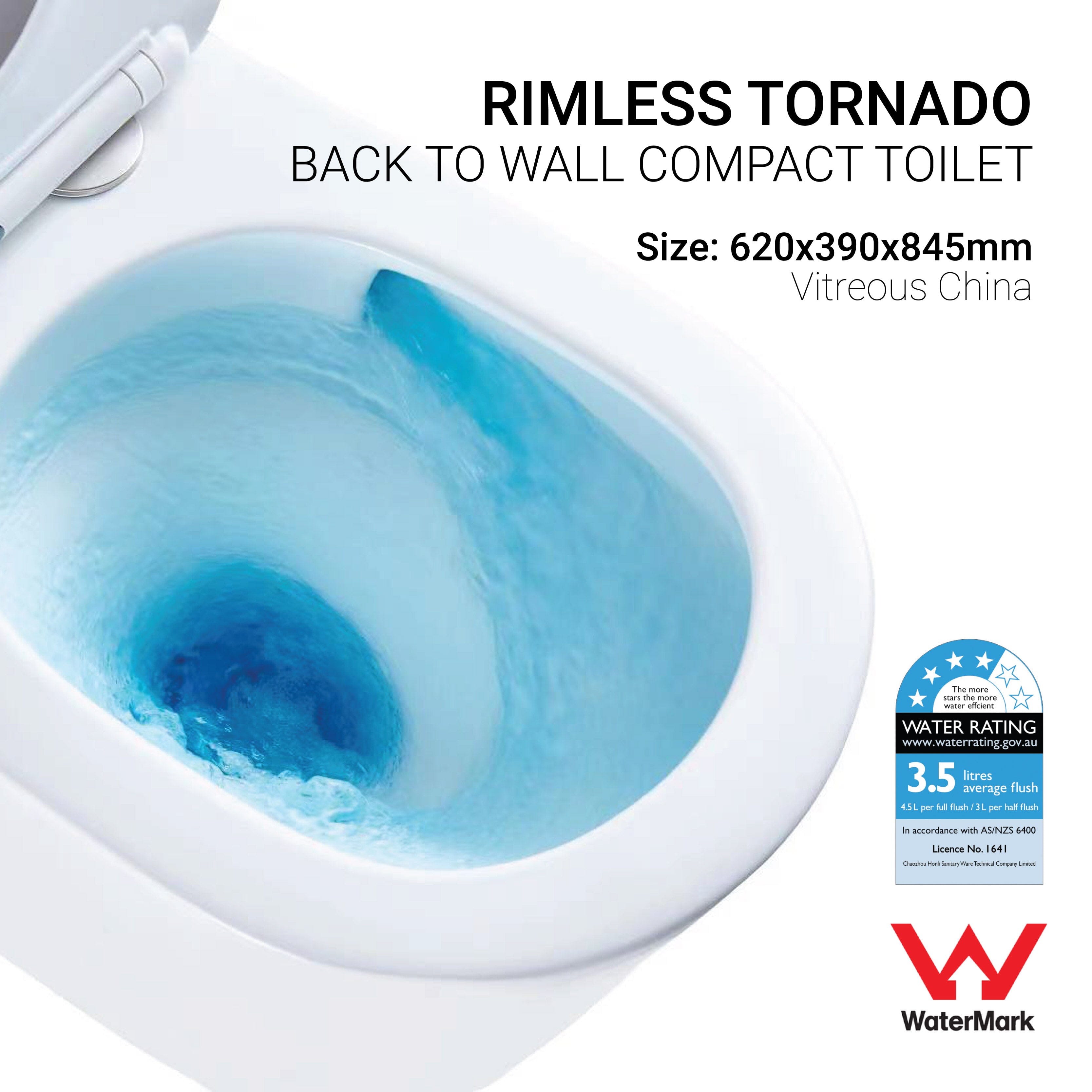 Yara62 Rimless Tornado Compact Back to Wall Toilet Toilets Arova 