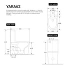 Yara62 Rimless Tornado Compact Back to Wall Toilet Toilets Arova 